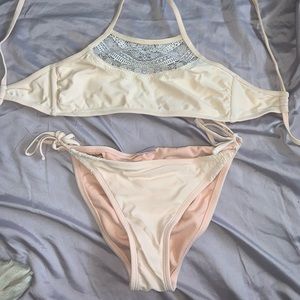 peachy cream colored swim suit